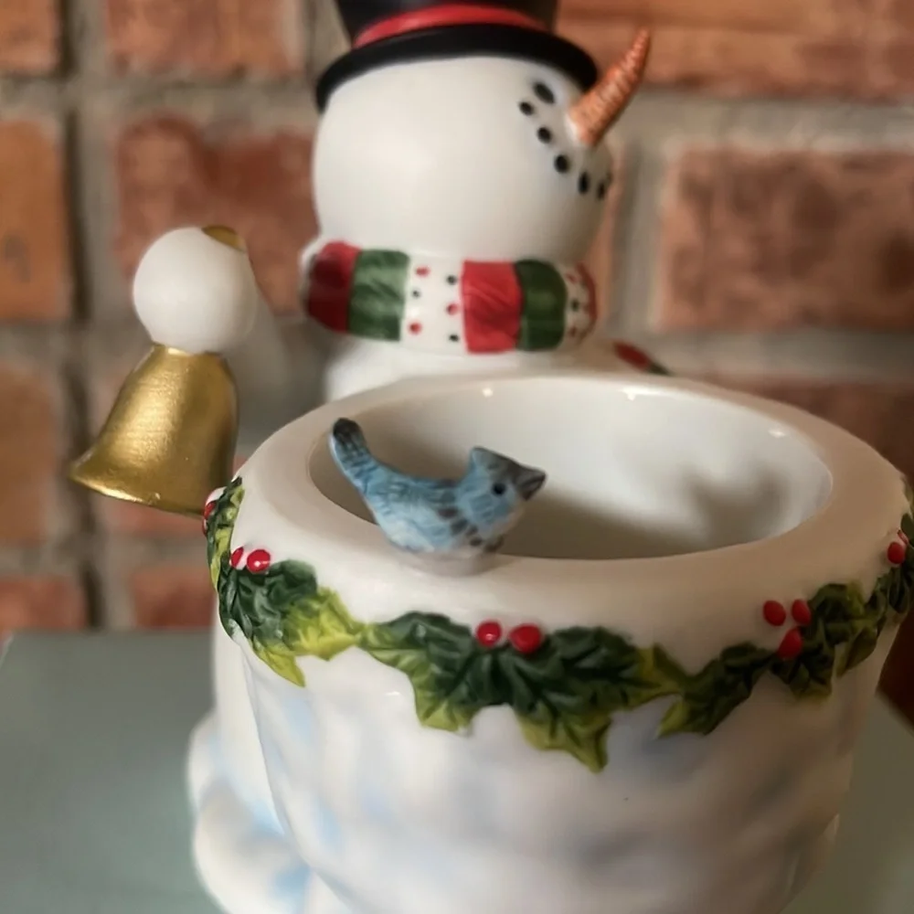 NIB PartyLite Snowbell Snowman Votive Holder